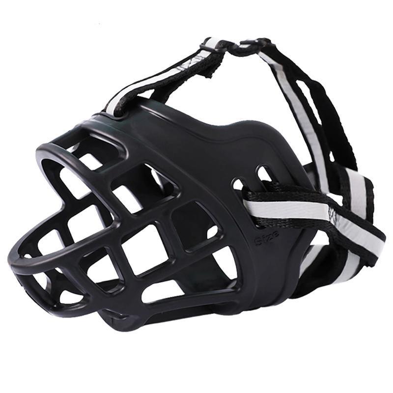 6 Sizes Adjustable Pet Dog No Bite Silicone Basket Muzzle Cage Mouth Mesh Cover - 5#