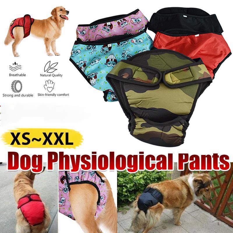 Washable Female Pet Dog Cat Nappy Diaper Physiological Pants Panties Underwear Red - L