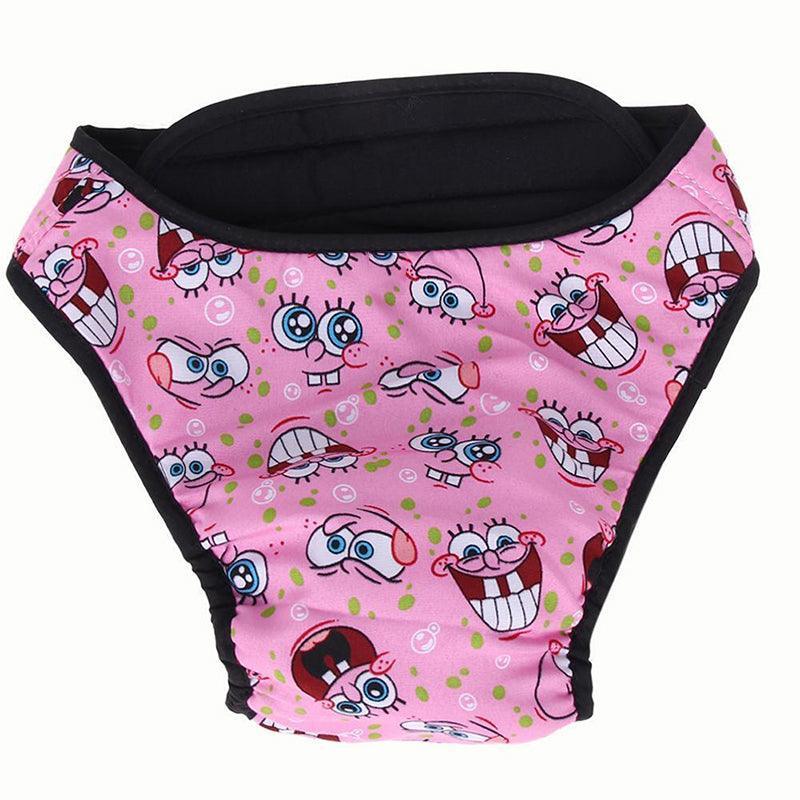 Washable Female Pet Dog Cat Nappy Diaper Physiological Pants Panties Underwear Pink - S