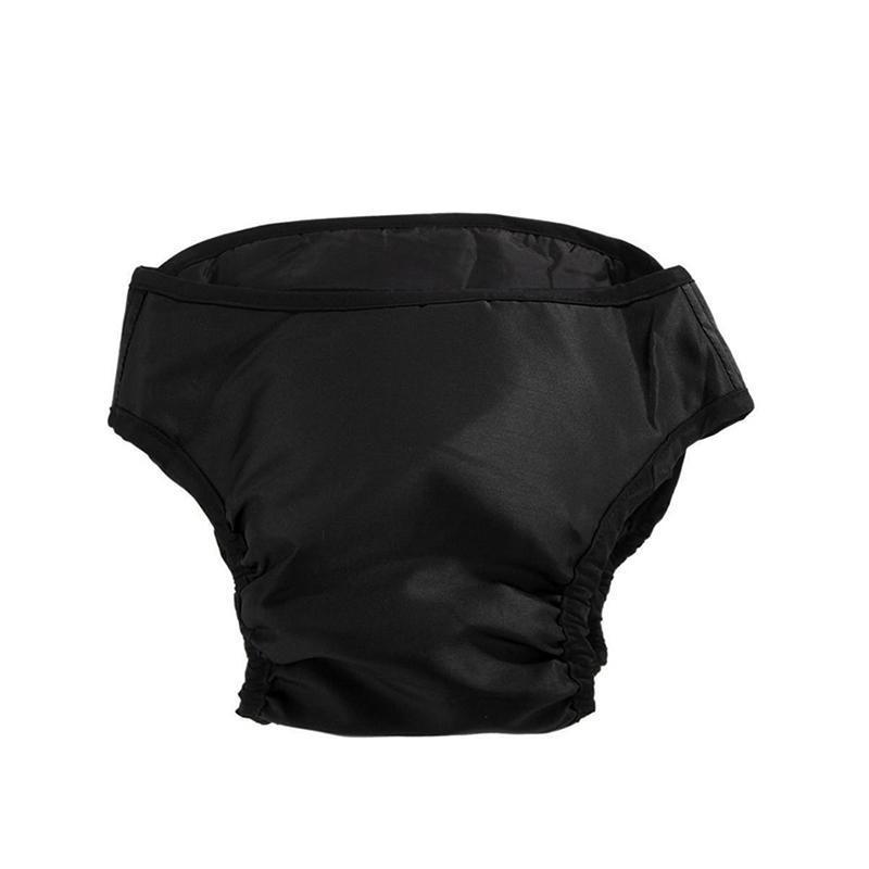 Washable Female Pet Dog Cat Nappy Diaper Physiological Pants Panties Underwear Black - L