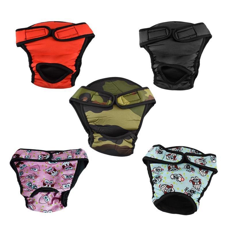 Washable Female Pet Dog Cat Nappy Diaper Physiological Pants Panties Underwear Black - L