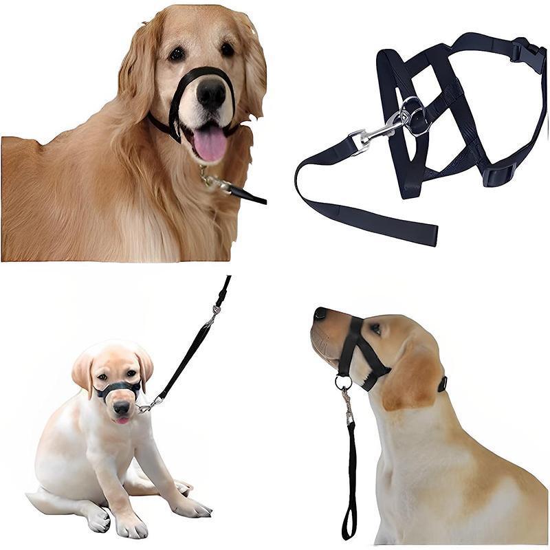 Pink Dog Training Head Collar Halter Stop Pulling Training Tool Harness Strap Leader - S