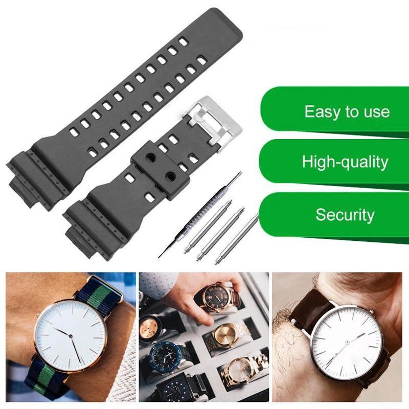 16mm TPU Watch Strap Compatible with G Series GA100 G8900 GW8900 with Tool Pins - Army Green