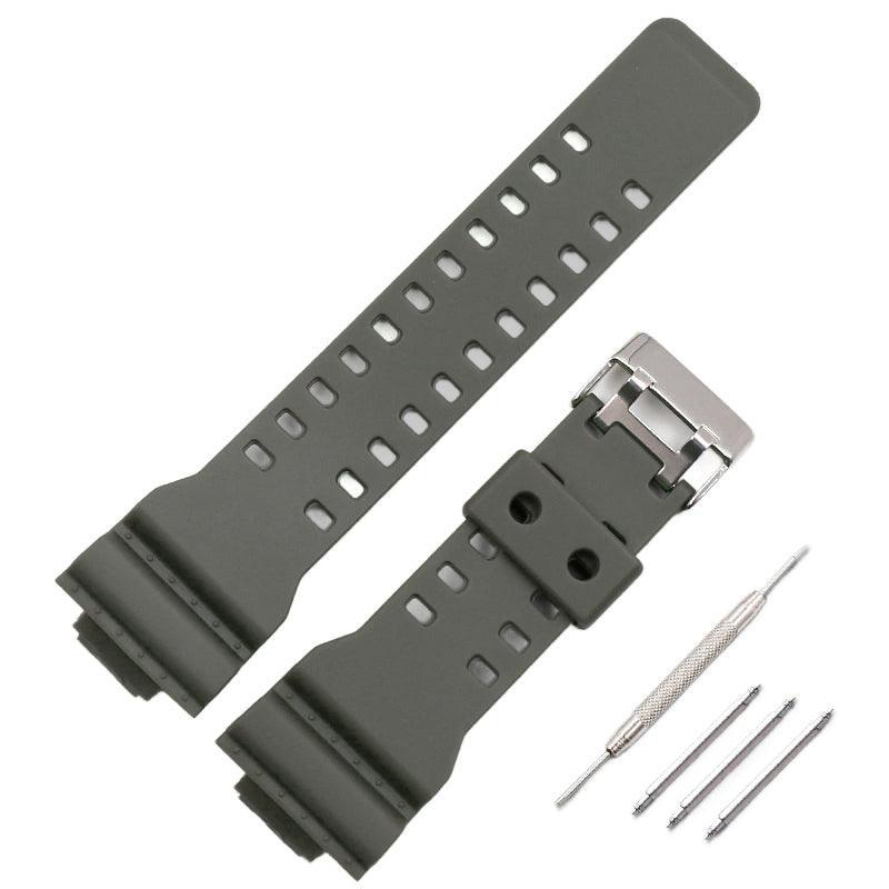 16mm TPU Watch Strap Compatible with G Series GA100 G8900 GW8900 with Tool Pins - Army Green