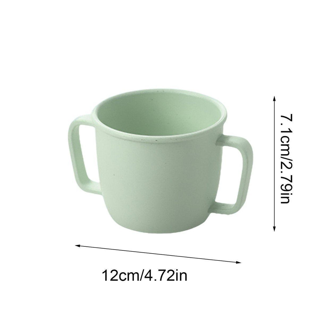 4PCS Bamboo Fiber Milk Drinking Cups with Handle Eco Friendly Small Grip Cups