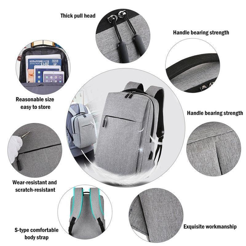 Waterproof Laptop Backpack Bag for Men Women School Travel Business Use - Black 1 Zipper