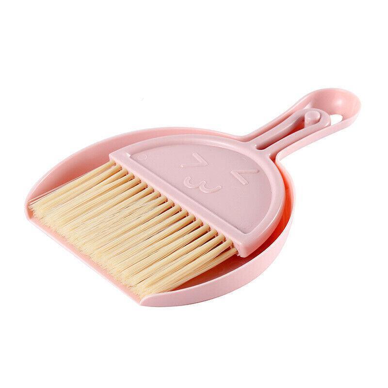 Mini Desktop Sweep Cleaning Brush Keyboard Brush Small Broom Dustpan Set - Green