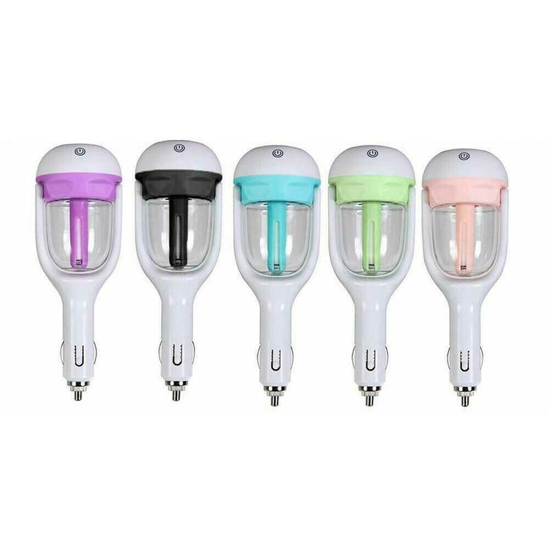 Mini Car Air Humidifier Essential Oil Diffuser Ultrasonic Aroma Mist Purifier - Green