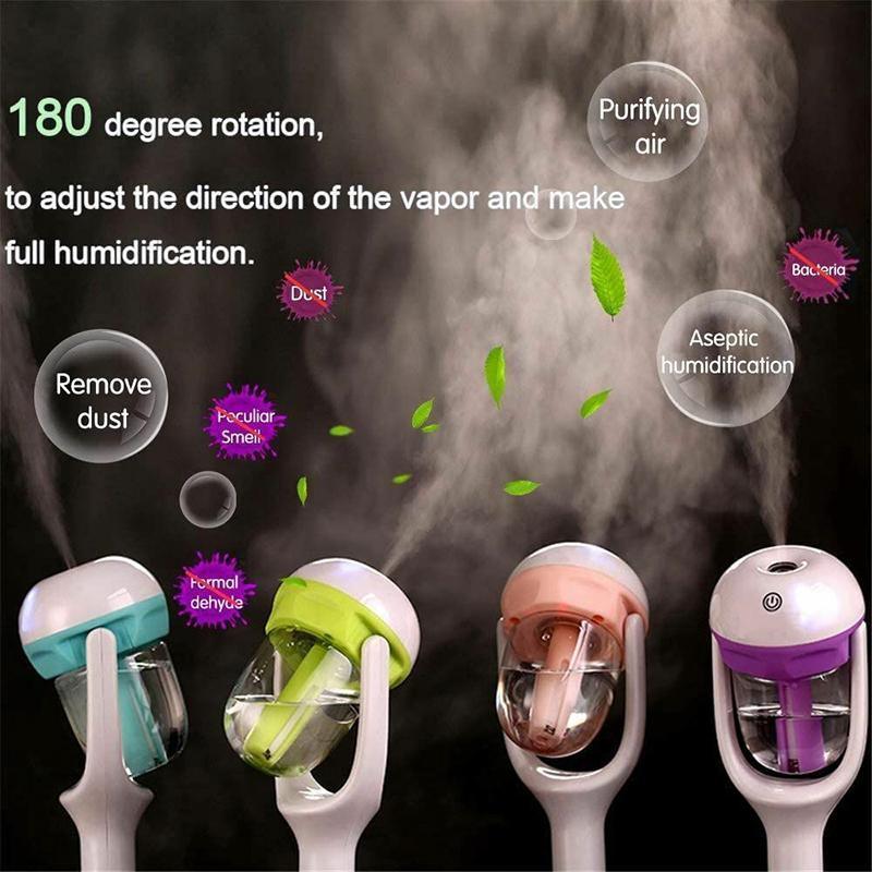 Mini Car Air Humidifier Essential Oil Diffuser Ultrasonic Aroma Mist Purifier - Pink