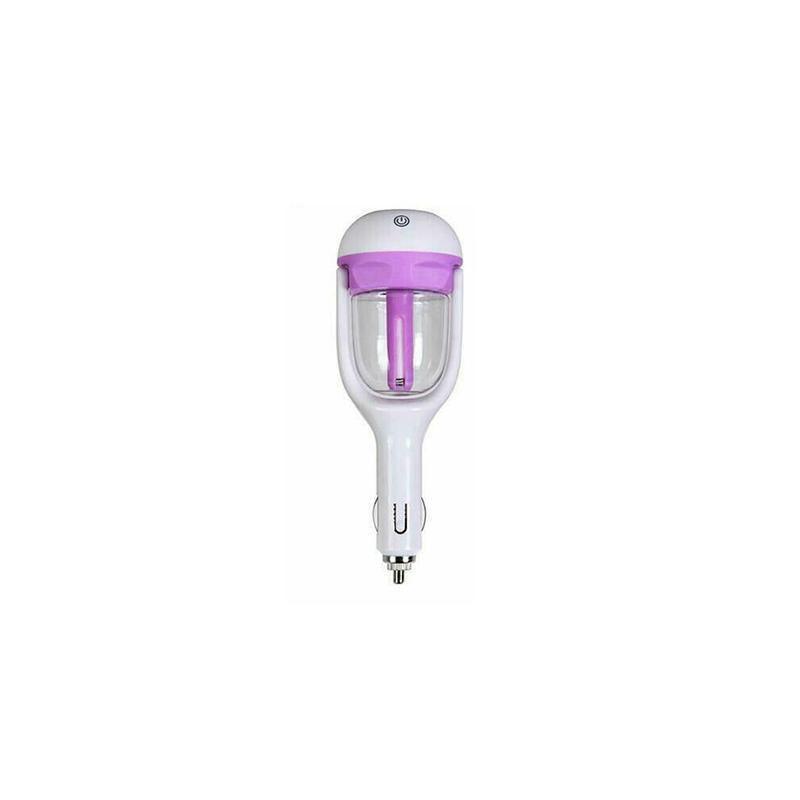 Mini Car Air Humidifier Essential Oil Diffuser Ultrasonic Aroma Mist Purifier - Purple