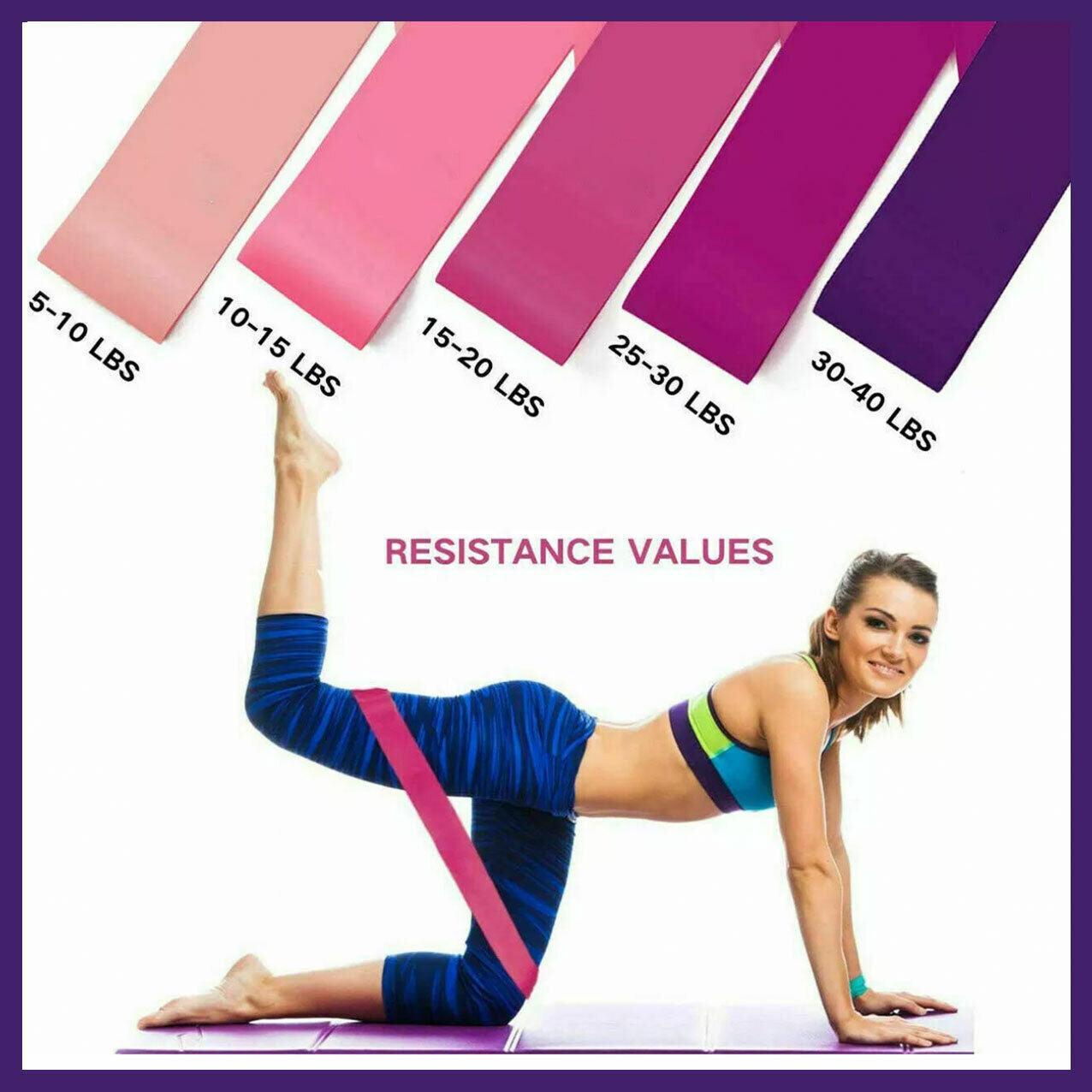 Exercise Resistance Bands Loop Power Strength Training Fitness Yoga Pilates Gym - Dark Pink (600*50*0.7MM)
