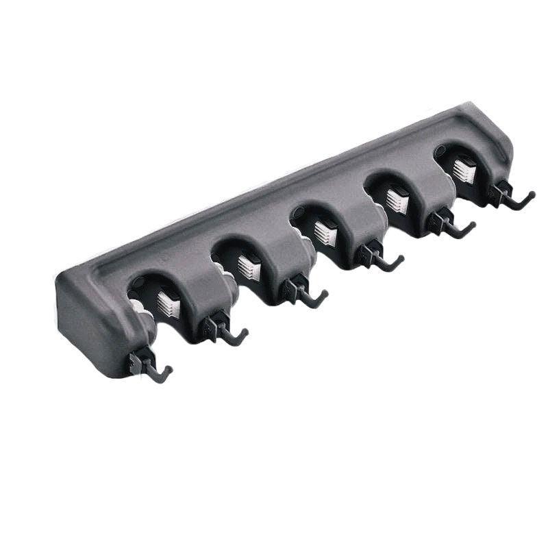 Broom Hanger Mop Holder Wall Mounted Brush Storage Rack Organizer Kitchen Tool - Black