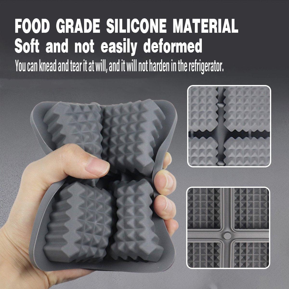 2PCS Silicone Ice Cube Tray Round and Square Ice Ball Maker for Whiskey Cocktails - Blue