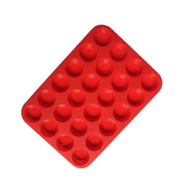 24 Cavity Pan Tray Silicone Mini Cupcake Cookie Baking Mold Au - Orange