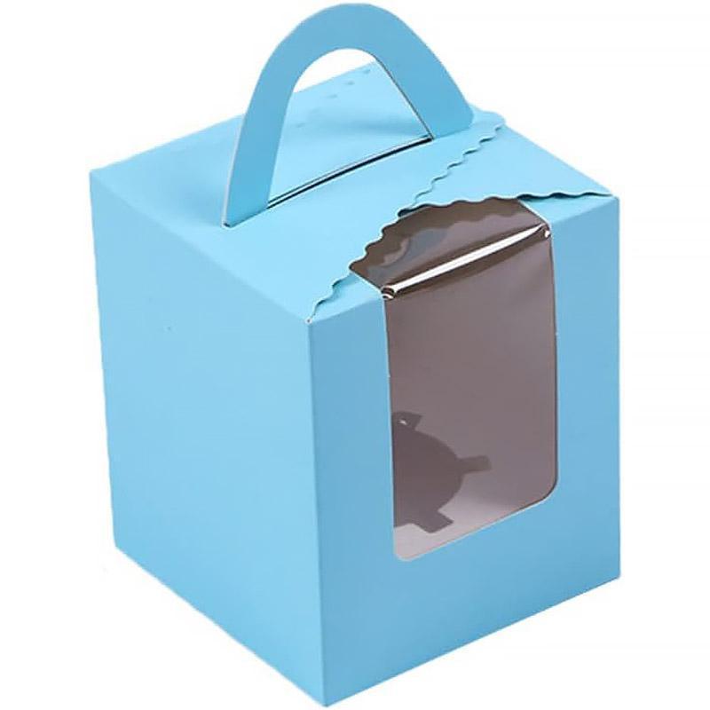 50 Pack Premium Cupcake Boxes with Window Thickened Cardboard Muffin Holders - Black