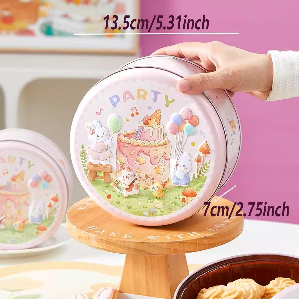 10PCS Cookie Tin Box Metal Biscuit Gift Box Candy Packaging Dragon Year Baking - Carrot Rabbit