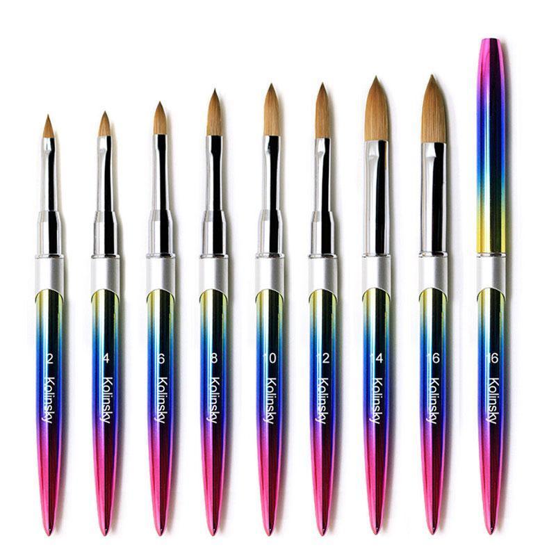 Kolinsky Acrylic Nail Art Brush Manicure Powder Professional Tools Size 2-18 - 4#