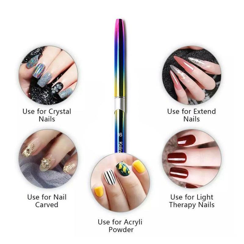 Kolinsky Acrylic Nail Art Brush Manicure Powder Professional Tools Size 2-18 - 4#