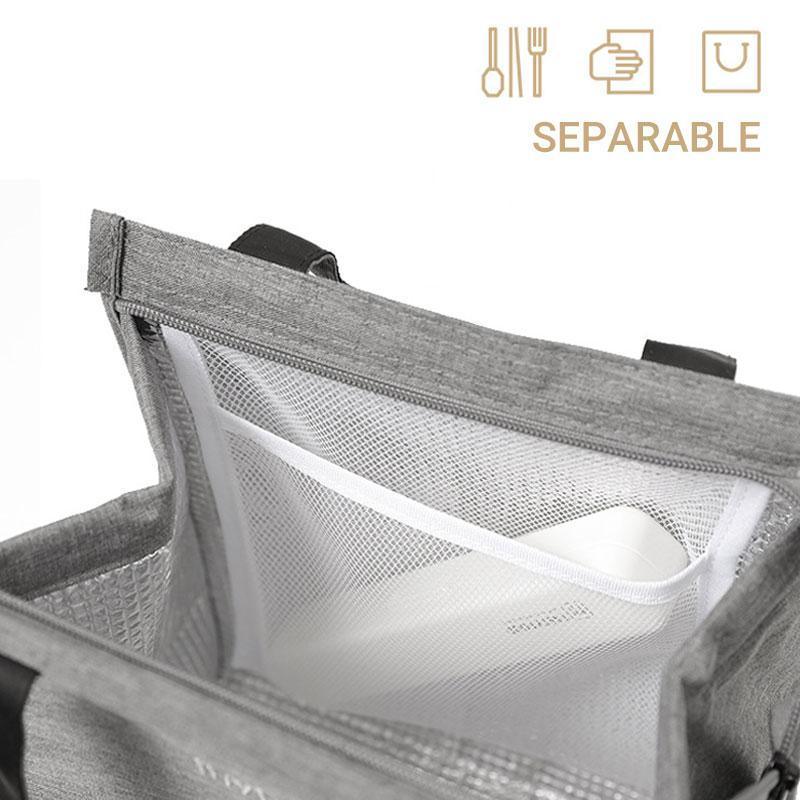 M Size Lunch Bag Thermal Insulated Box Bento Pouch Food Tote Work School Picnic - Navy