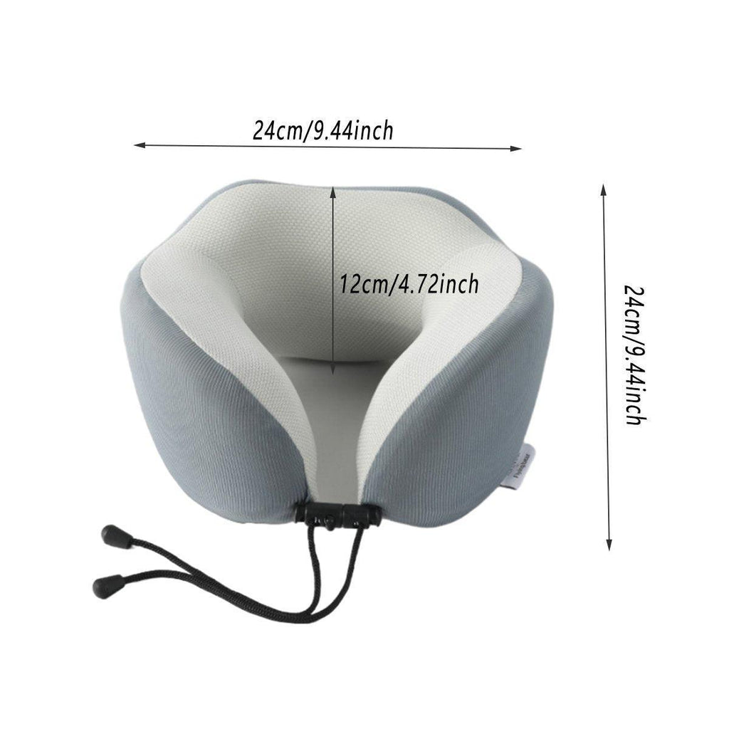 Memory Foam U Shaped Neck Pillow Travel Portable Office Nap Support Pillow - Black