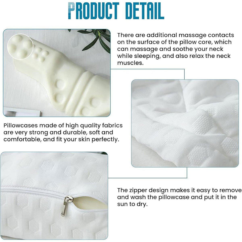 Orthopedic Memory Foam Cervical Neck Pillow for Sleep Support Slow Rebound - Grey
