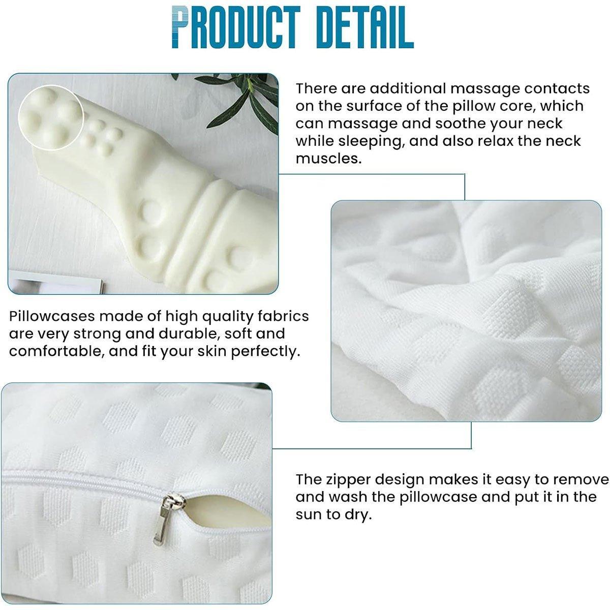 Orthopedic Memory Foam Cervical Neck Pillow for Sleep Support Slow Rebound - Navy