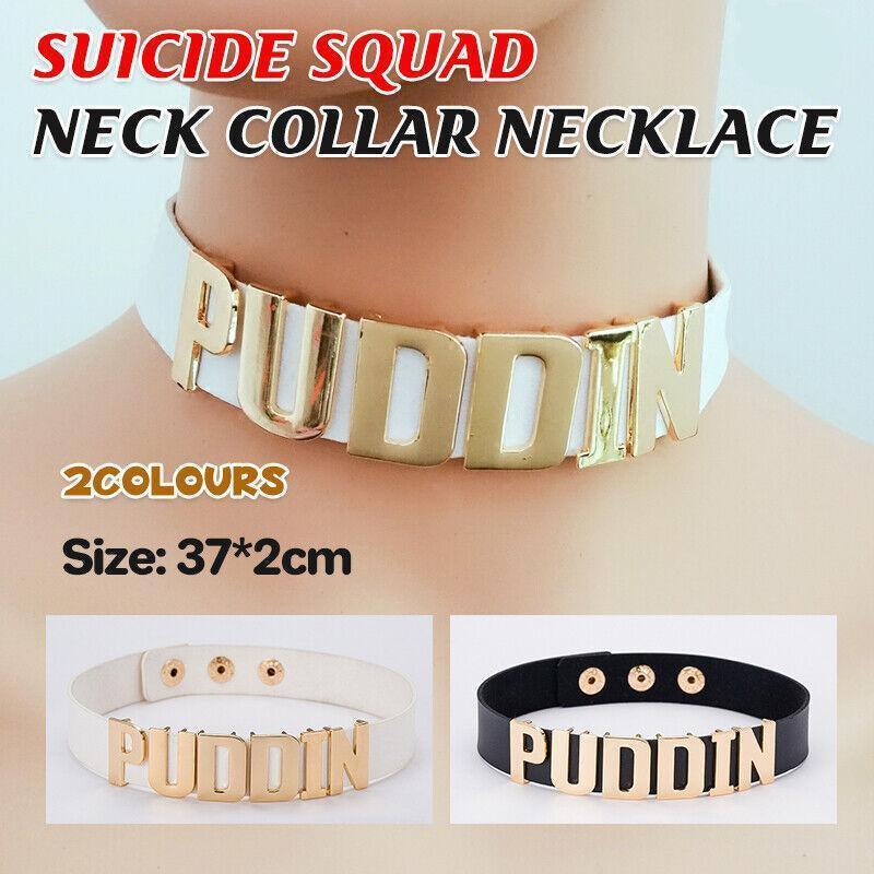Harley Quinn Puddin Choker Suicide Squad Neck Collar Necklace Halloween Cosplay - White