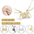 Matching Gamer Controller Necklace for Couples or Friends Pendant Gift Set - Gold and Silver