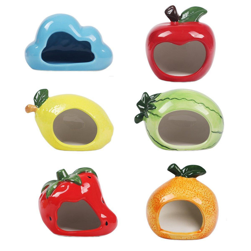 Ceramic Hamster Nest Shelter Landscaping Supplies Small Animal Hideout House - Orange