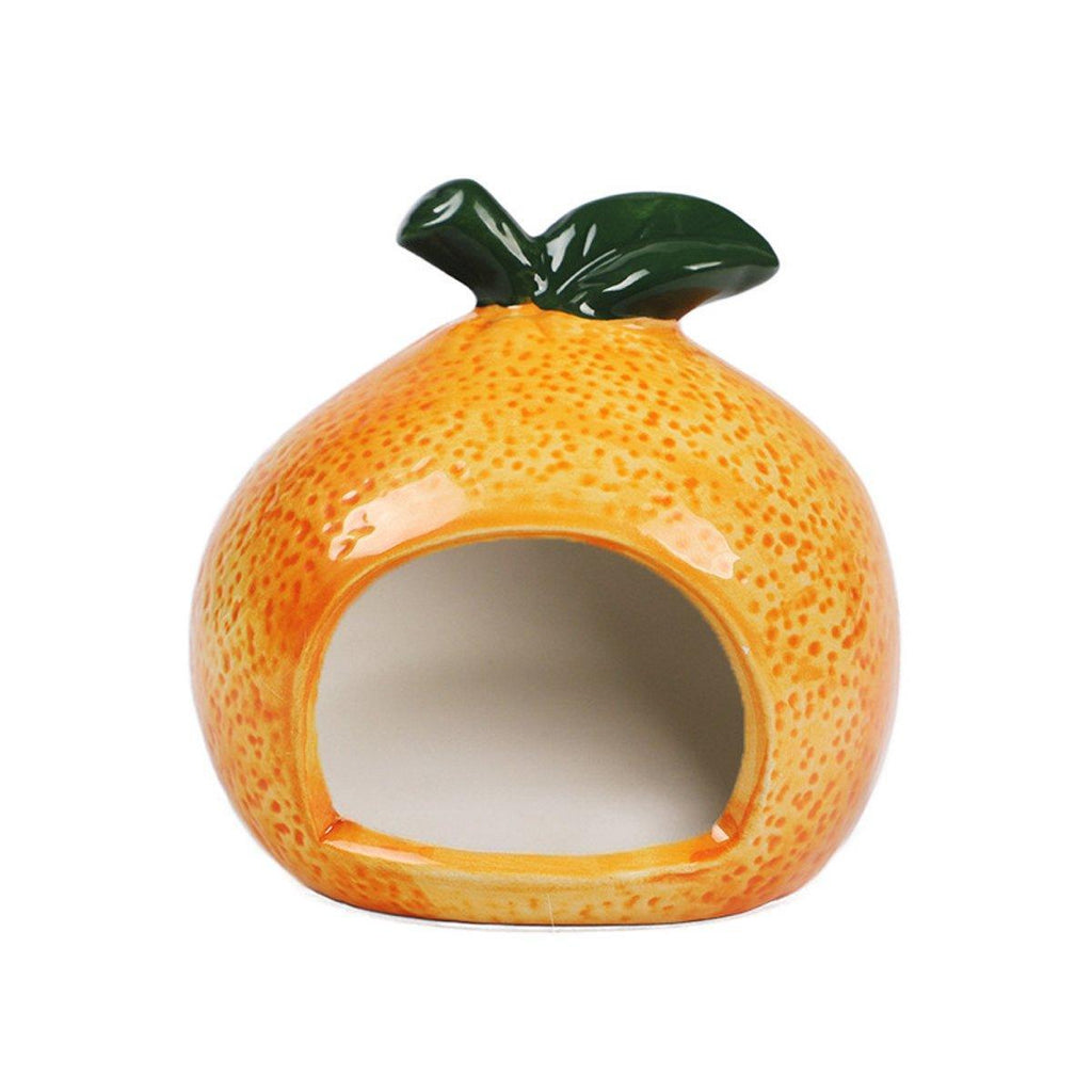 Ceramic Hamster Nest Shelter Landscaping Supplies Small Animal Hideout House - Orange