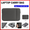 Grey Laptop Macbook Notebook Sleeve Bag Travel Carry Case Cover For 11 13 14 15 Inch Lap Top - 15Inch