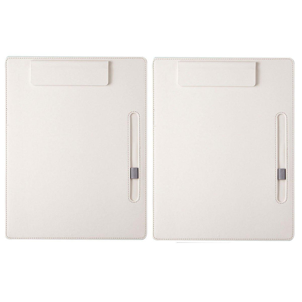 2pcs Leather Clipboard Conference File Holder Hotel Menu Pad Durable Board Clip - Black