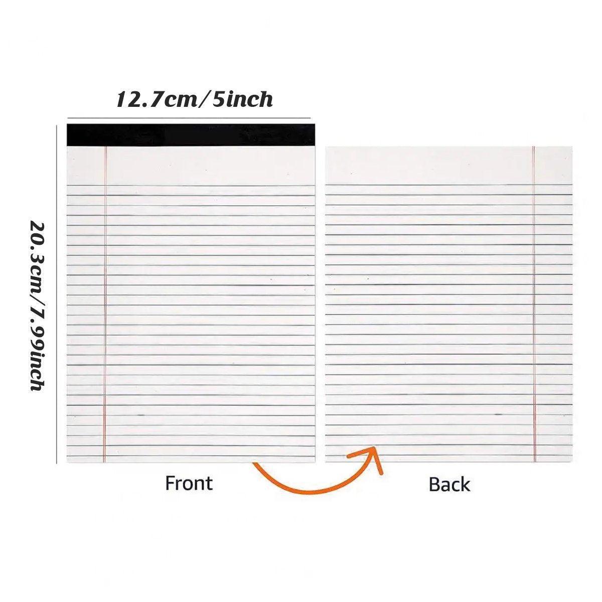 4PCS Tearable Lined Notepad Simple Design Colourful Memo Pad Notebook - Blue