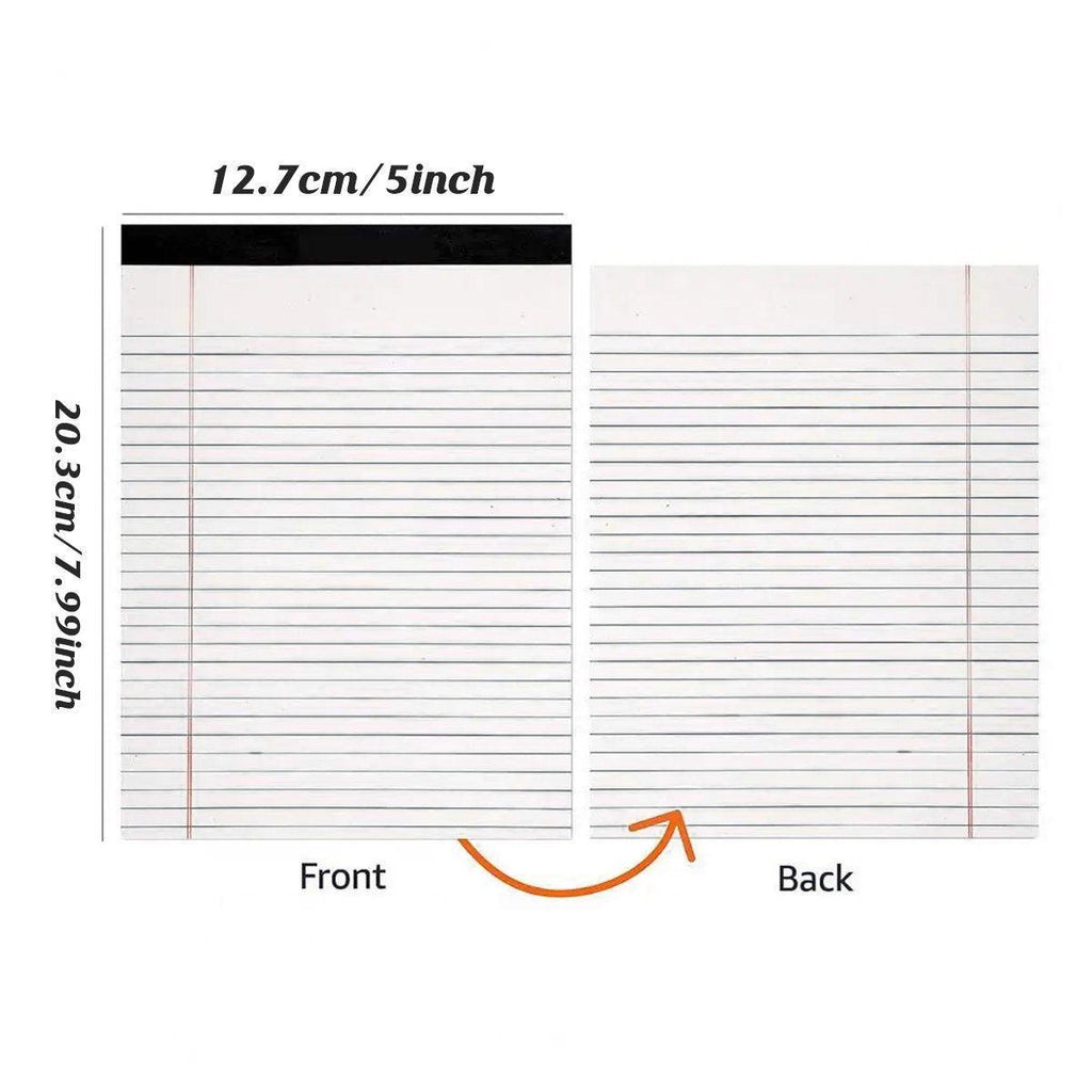 4PCS Tearable Lined Notepad Simple Design Colourful Memo Pad Notebook - Yellow