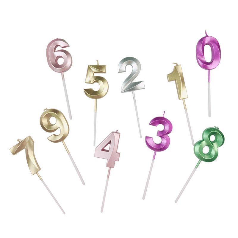 Classic Number Candles Individually Packed With Stand Birthday Make Up Ur Number Rose Gold - Number 9