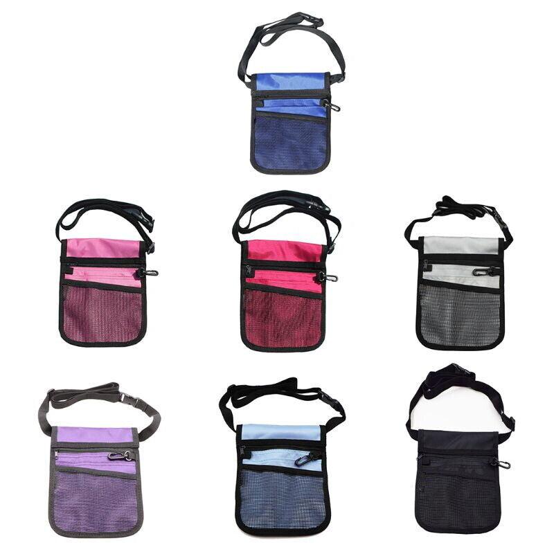 Nurse Pouch Waist Bag Medical Tool Organizer Pocket Belt with Keyring - Navy Blue