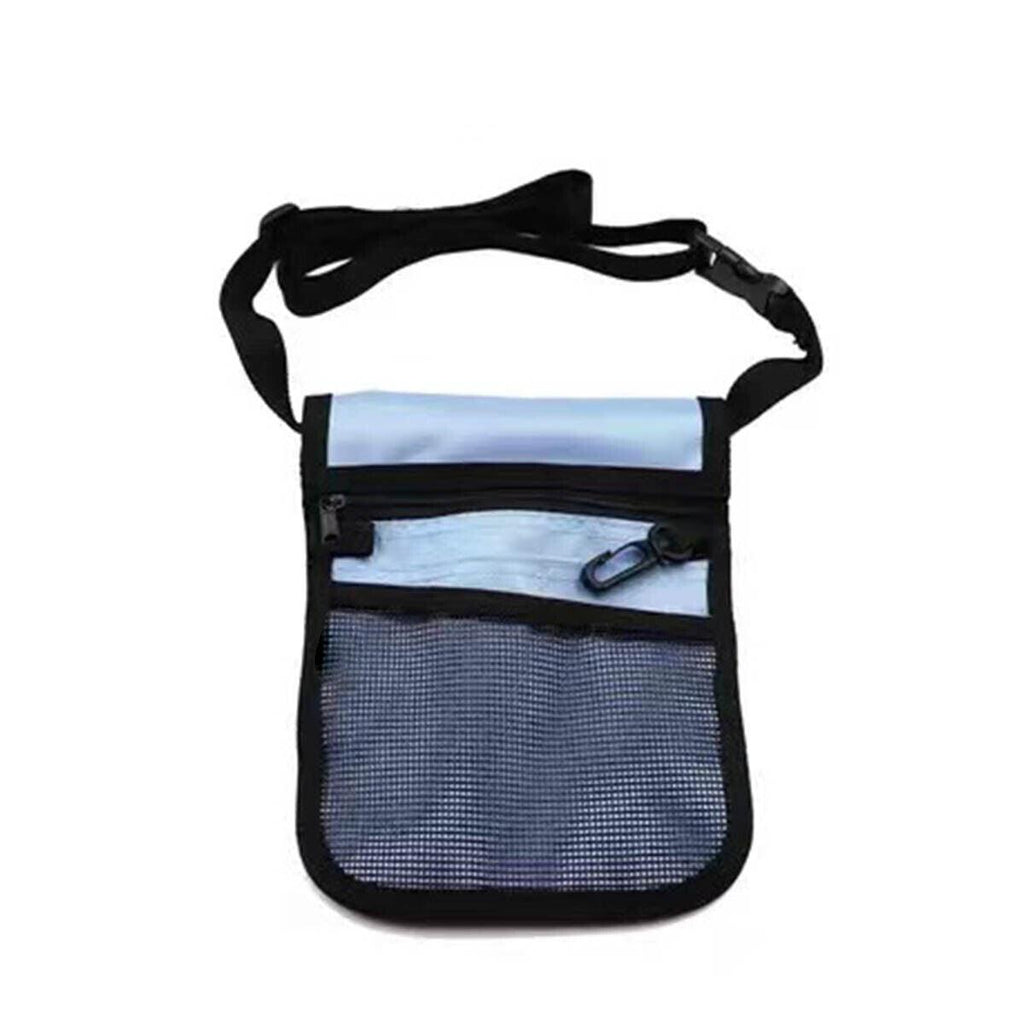 Nurse Pouch Waist Bag Medical Tool Organizer Pocket Belt with Keyring - Navy Blue