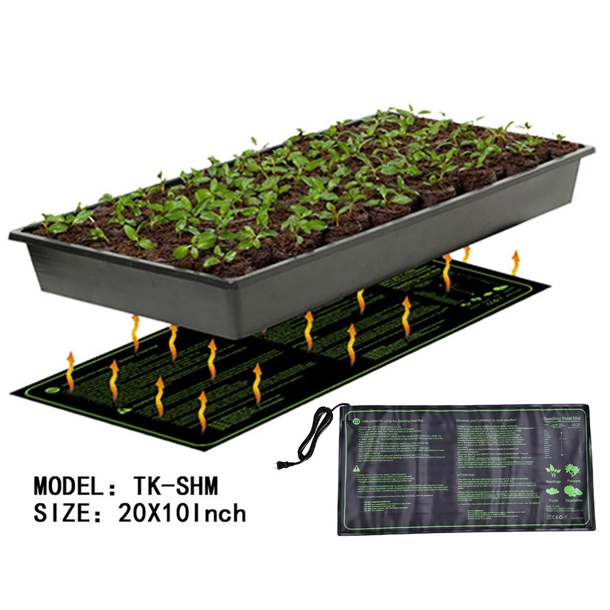Waterproof Seedling Heat Mat ETL Certified Seed Germination Pad Plant Growth - 48*20in