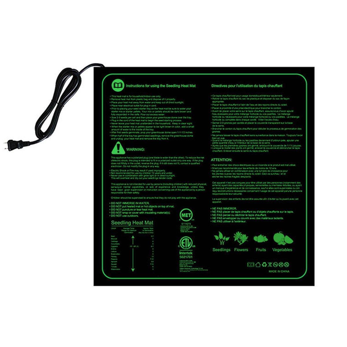 Waterproof Seedling Heat Mat ETL Certified Seed Germination Pad Plant Growth - 48*20in