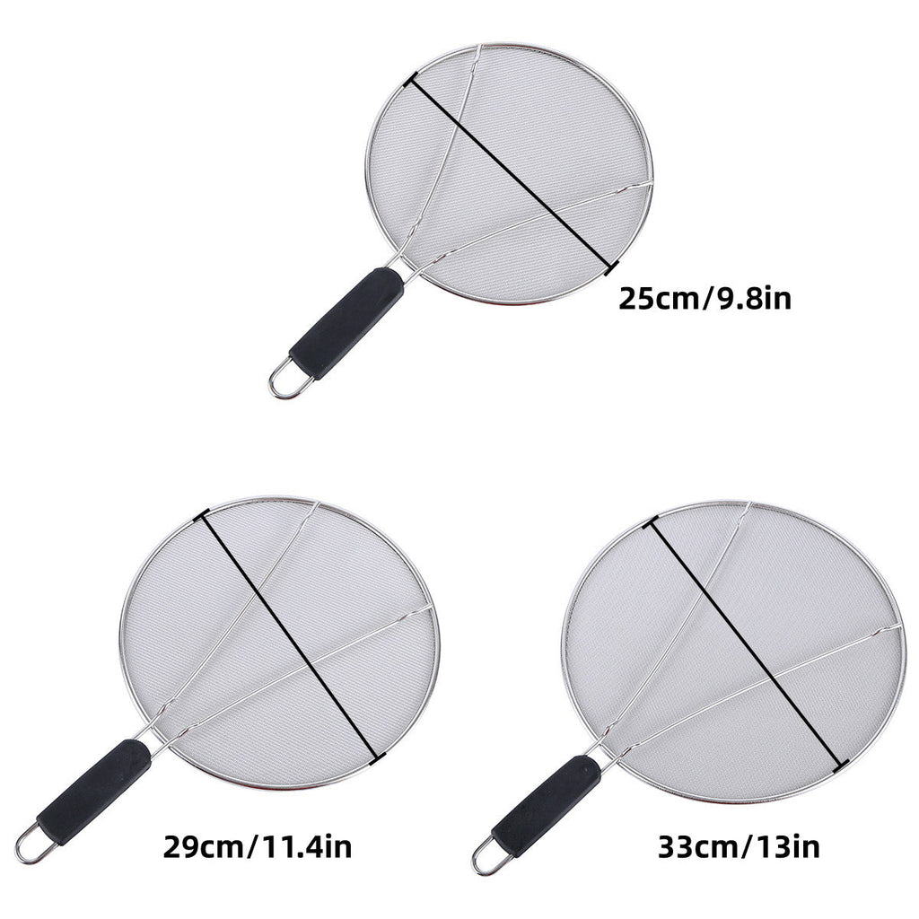 Stainless Steel Mesh Cover Anti Scald Filter Screen Anti Splash Lid For Kitchen - 29cm