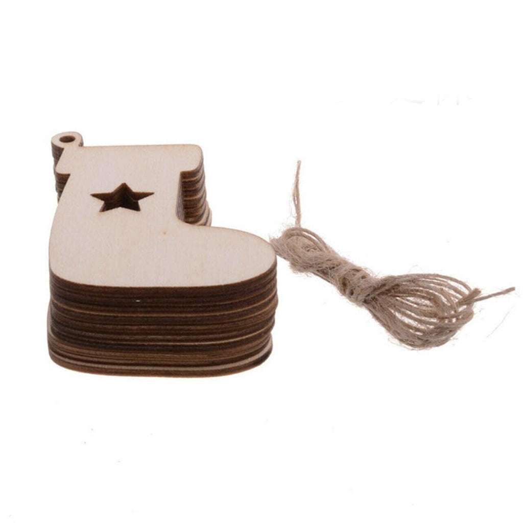 Wooden Christmas Hanging Ornament for Tree DIY Craft Decoration 10pcs - Deer02