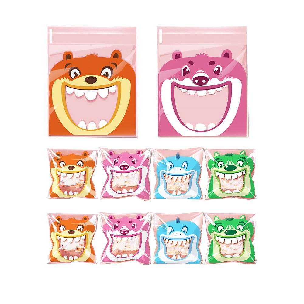 500 Pack Self Adhesive Cookie Packaging Bags Vibrant Designs OPP Material - Happy Everyday 10*10*3cm