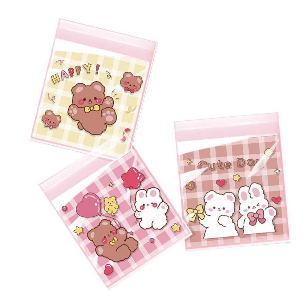 500 Pack Self Adhesive Cookie Packaging Bags Vibrant Designs OPP Material - Big Mouth Cartoon 10*10*3cm