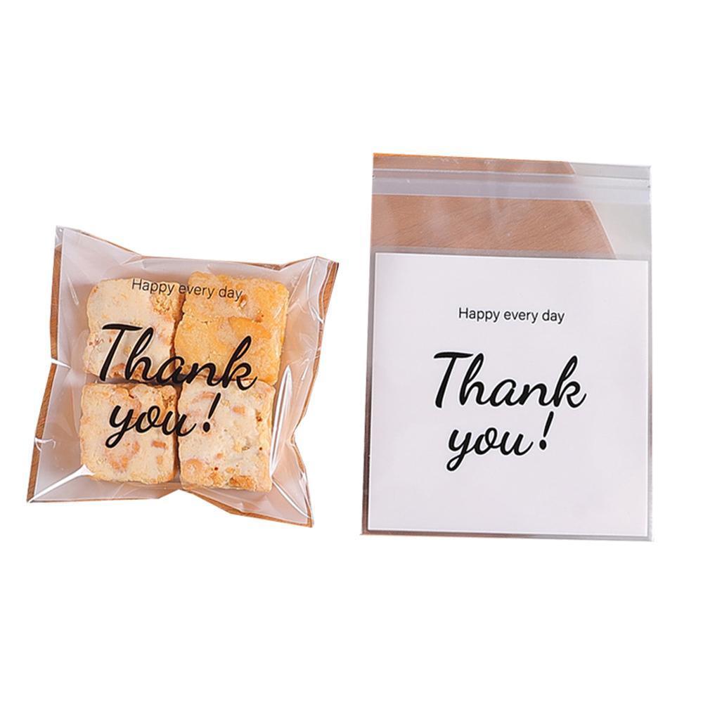 500 Pack Self Adhesive Cookie Packaging Bags Vibrant Designs OPP Material - Cute 10*10*3cm
