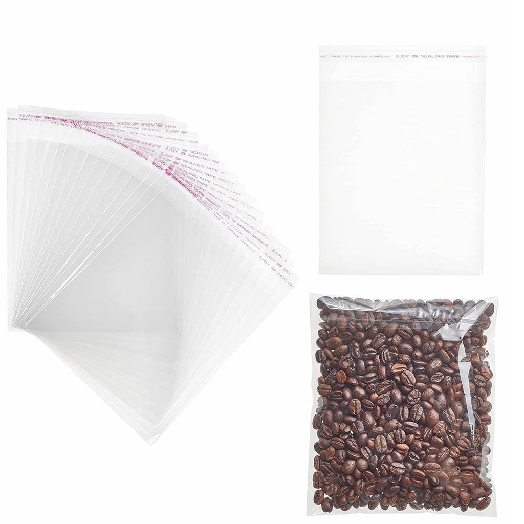 100Pcs Self-Adhesive Clear Opp Cellophane Bags with Air Hole - 12*17+3cm
