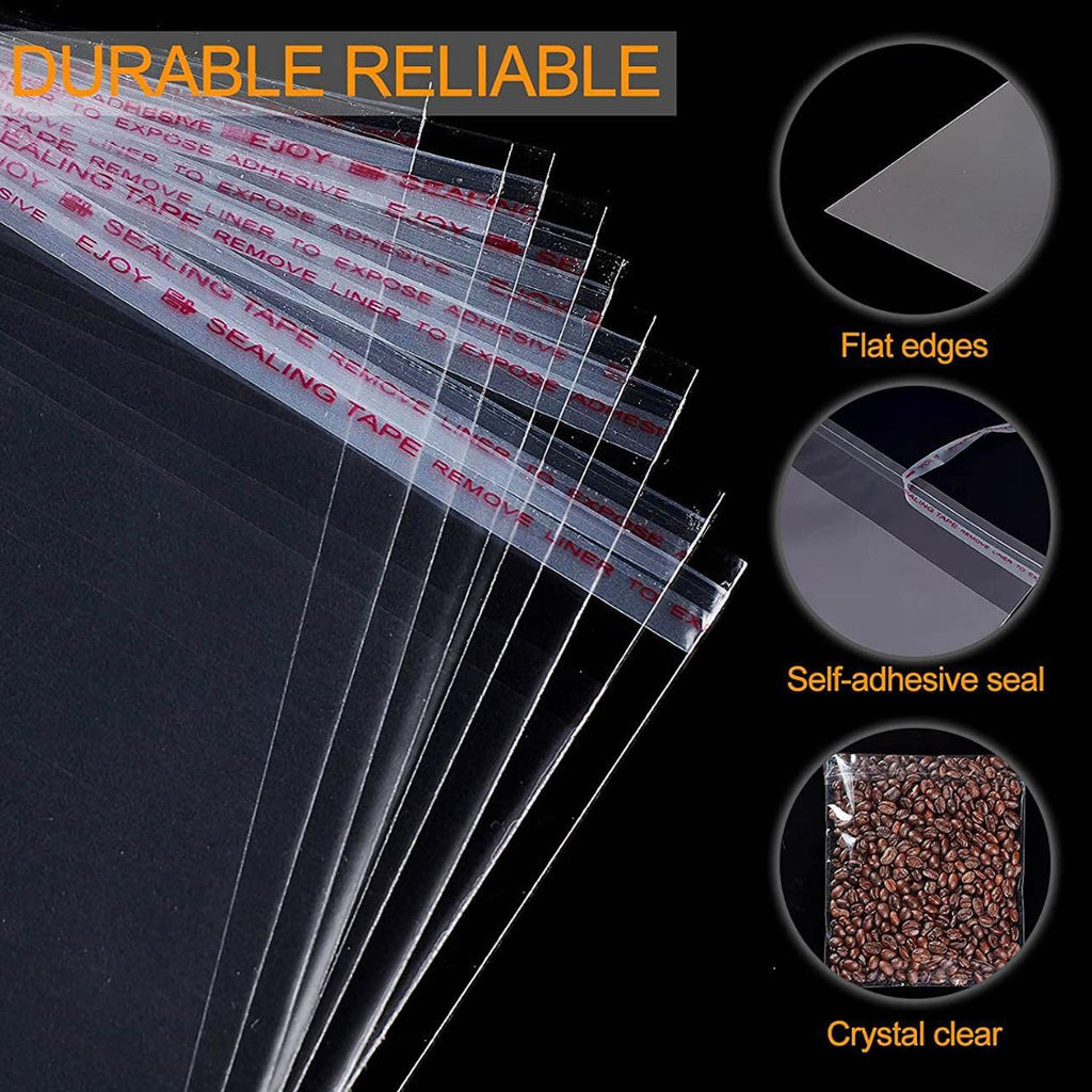 100Pcs Self-Adhesive Clear Opp Cellophane Bags with Air Hole - 6*6+2cm