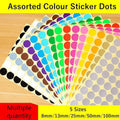 Orange Assorted Sizes Colour Sticker Dots Adhesive Round Labels Circular Spot Scrapbook - 100mm*2 Dots