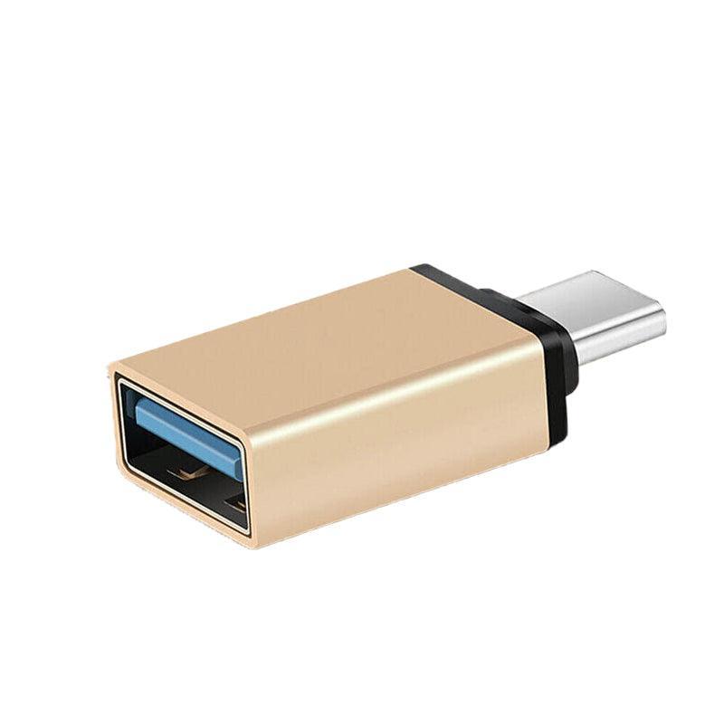 USB Type-C to USB 3.0 Adapter OTG Converter for Phone Tablet Laptop - Gold