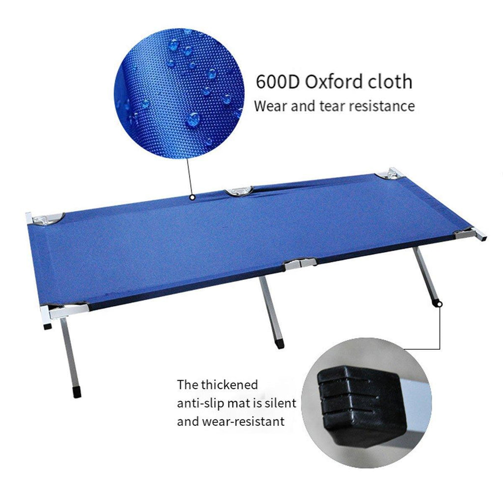 Portable Lightweight Folding Aluminum Camping Bed Ultra Light Outdoor Camp Bed - Green