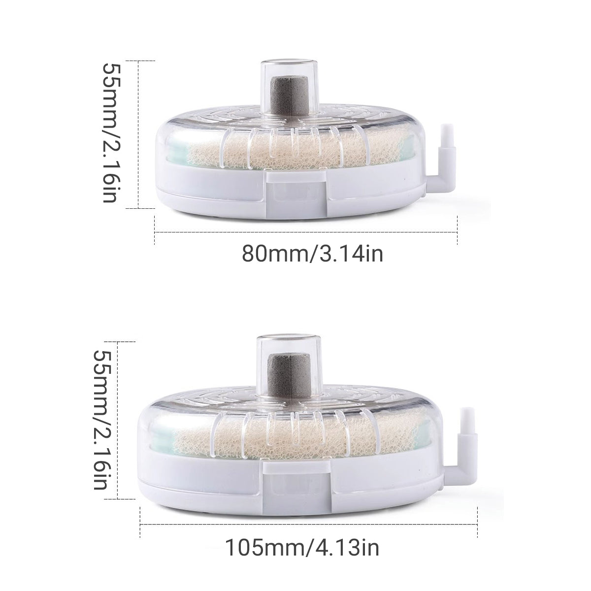 Aquarium Filter Special Mini Small Tank Filter Circle for Freshwater or Marine - 10cm Replacement Cotton*5